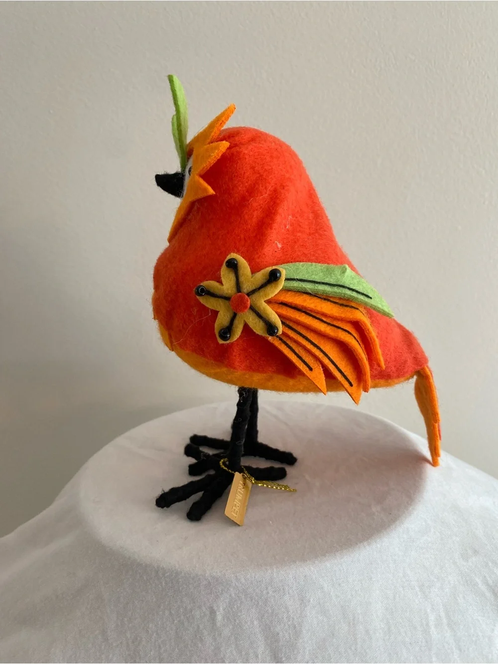 Target Featherly Friends 2021 “Trumpet” Orange Felt Decorative Bird